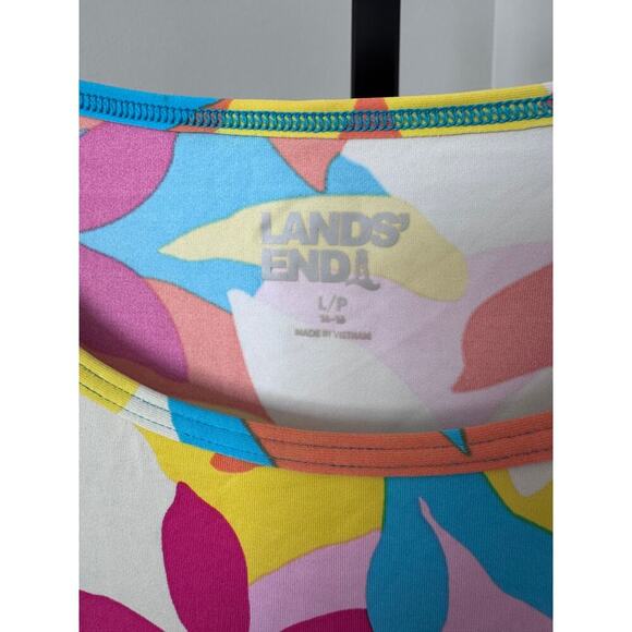 Lands End Performance Colorful Quarter Length Sleeve Blouse - Picture 2 of 3